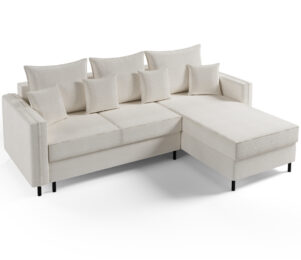 narożnik do salonu z funkcją spania i pojemnikiem