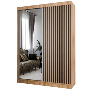 Szafa przesuwna z lustrem LOFT z lamelami