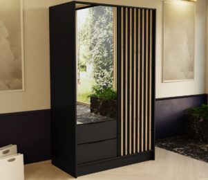 Szafa z lustrem NILO 102cm z uchylnymi drzwiami i szufladami