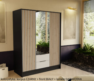 Szafa z lustrem NILO 150cm z uchylnymi drzwiami i szufladami