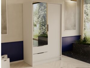 Szafa BRUNO z lustrem 102cm z uchylnymi drzwiami i szufladami