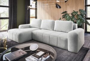 Nowoczesny narożnik NAVI 1 z funkcją spania – kompaktowy komfort do Twojego salonu